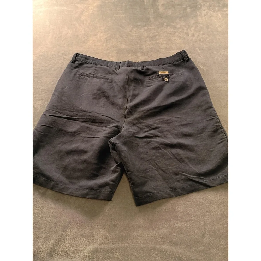 Chaps Golf Shorts Mens 40 Blue Pleated Chino Golf Classic Fit Casual Rayon Blend